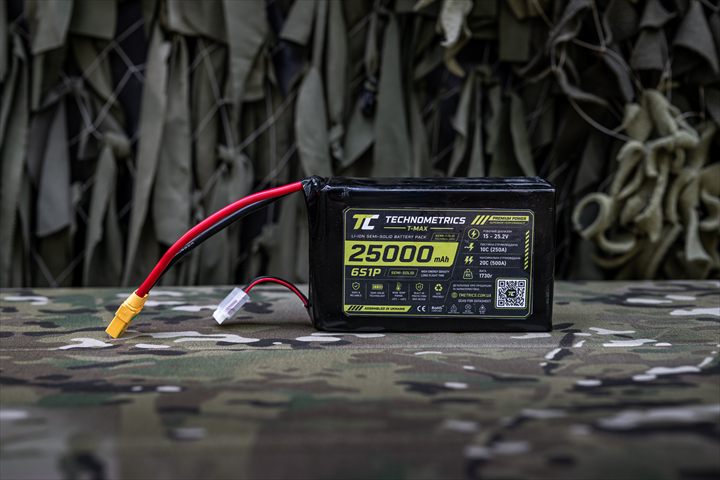 Акумуляторна батарея Technometrics T-MAX Semi-Solid 6S1P 25 000 мА·год, вигляд спереду